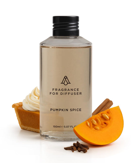 Bottle of AromaPlan Pumpkin Spice Diffuser Oil 5oz label