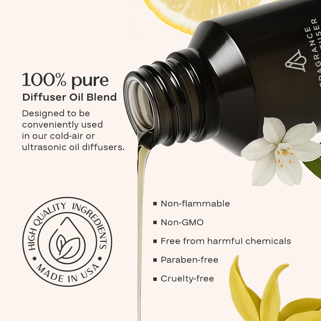 Cloud diffuser oil bottle label close-up