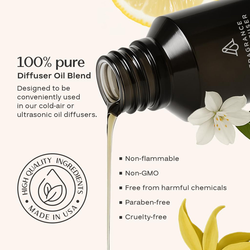 Cloud diffuser oil bottle label close-up