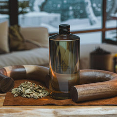 AromaPlan White Sandalwood diffuser oil bottle with Winter Collection packaging