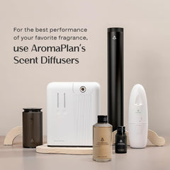 High-end AromaPlan fragrance oil packaging and bottle detail