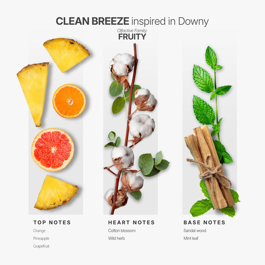 Close-up of Clean Breeze bottle showing 5 fl oz / 148 ml