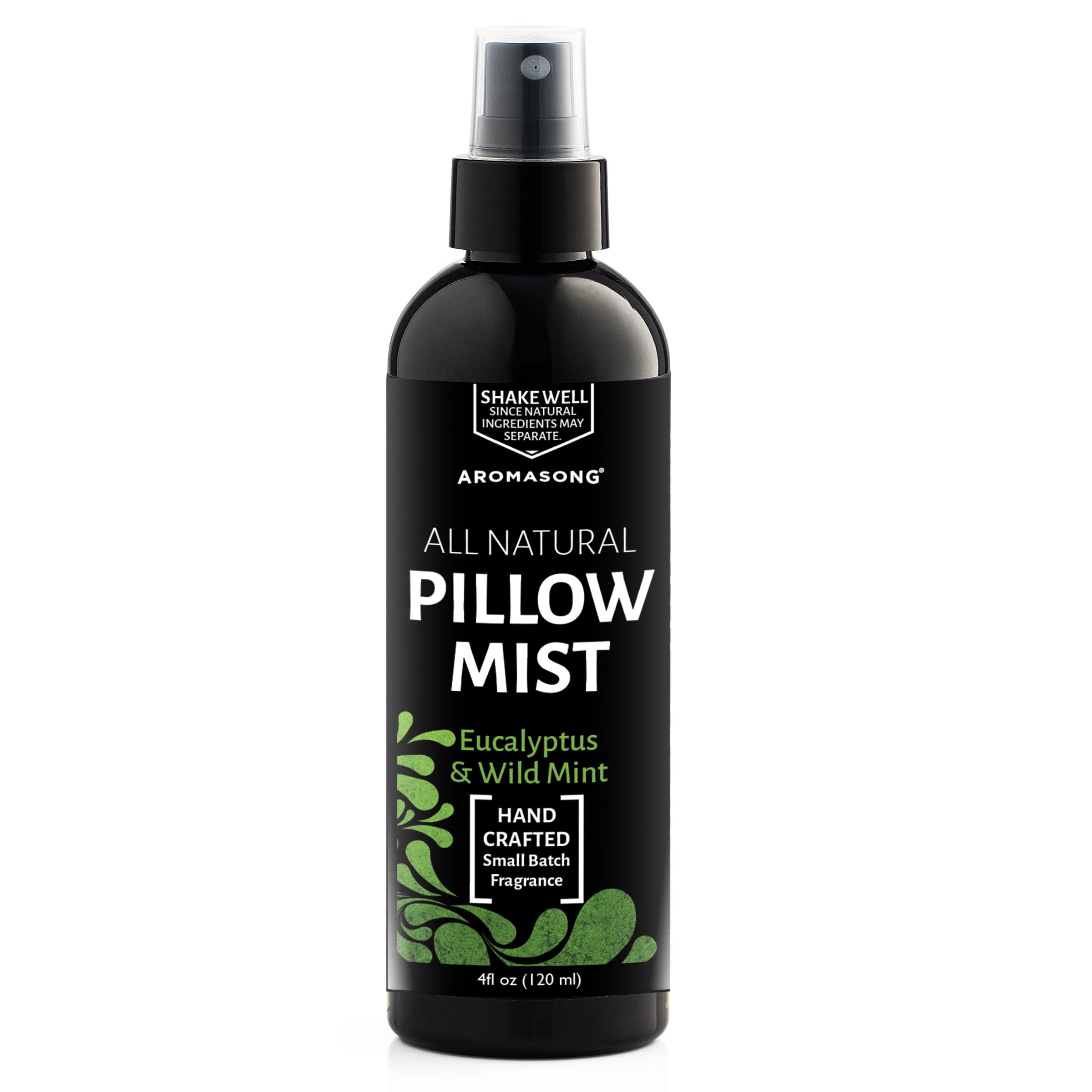 Travel-friendly Aromasong pillow spray bottle in a bag