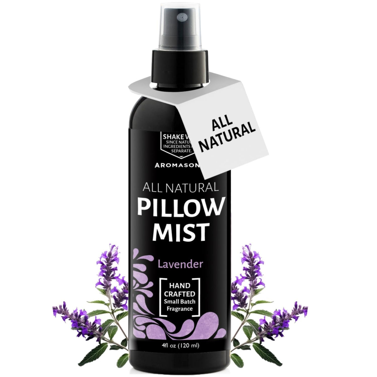 Aromasong Lavender Pillow Spray bottle with label on white background