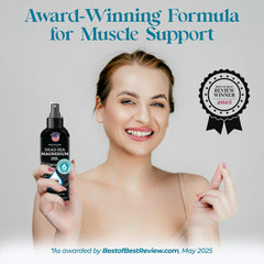 Applying magnesium spray to the feet