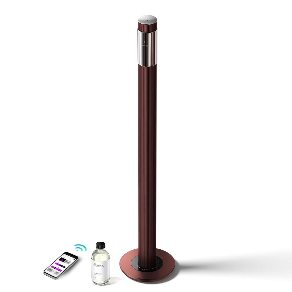 AROMASOUL 40-inch waterless diffuser burgundy front view for premium spaces