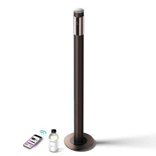 AROMASOUL 40-inch waterless diffuser front view shows premium brown finish