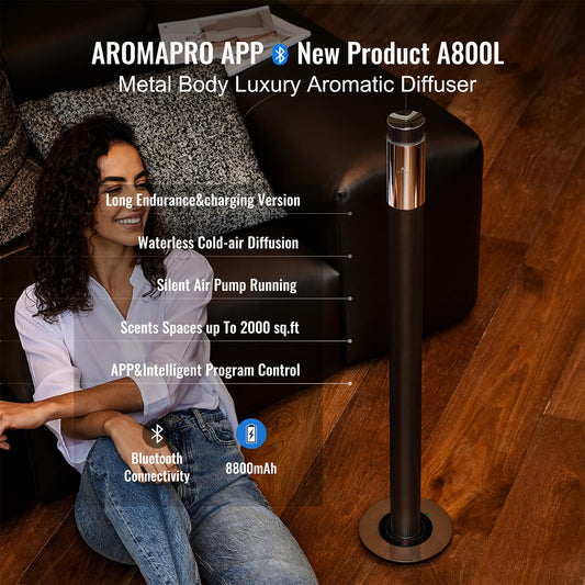 AROMASOUL diffuser side profile highlights luxury design for home and office