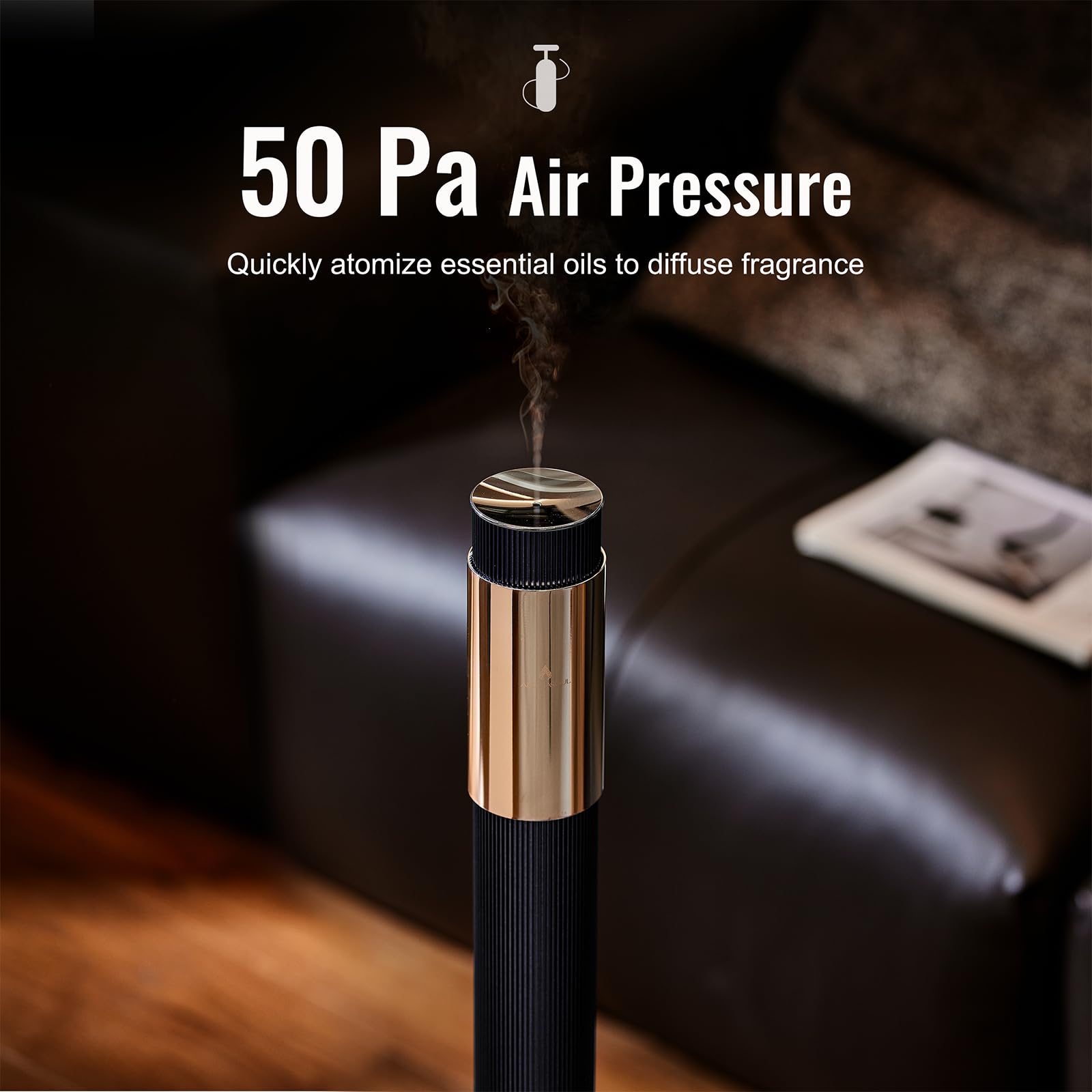 AROMASOUL Waterless diffusion tech preserves oil purity with no residue.
