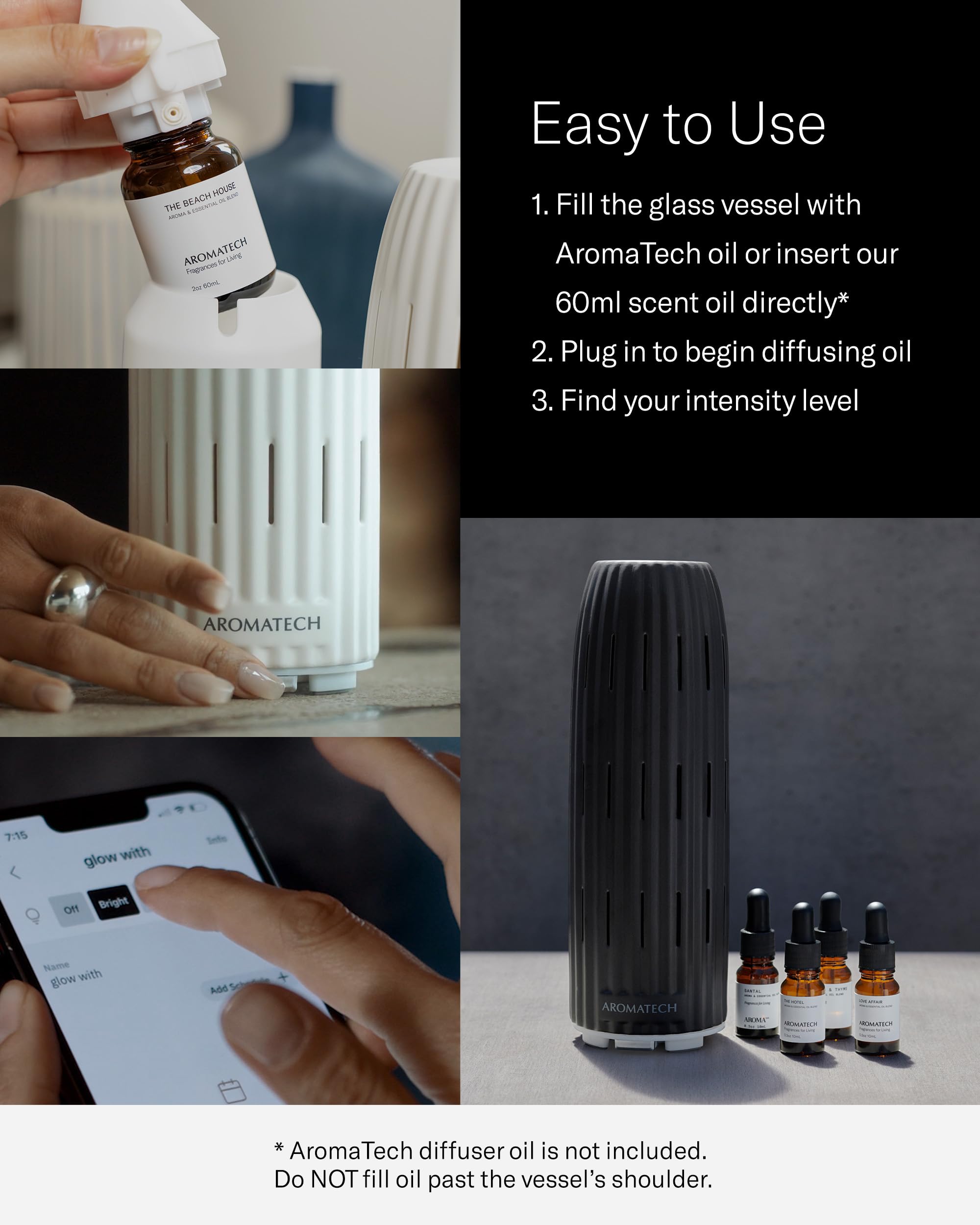 AromaTech Ambience Diffuser White Stone placed in a living room