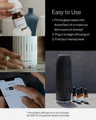 AromaTech Ambience Diffuser White Stone placed in a living room