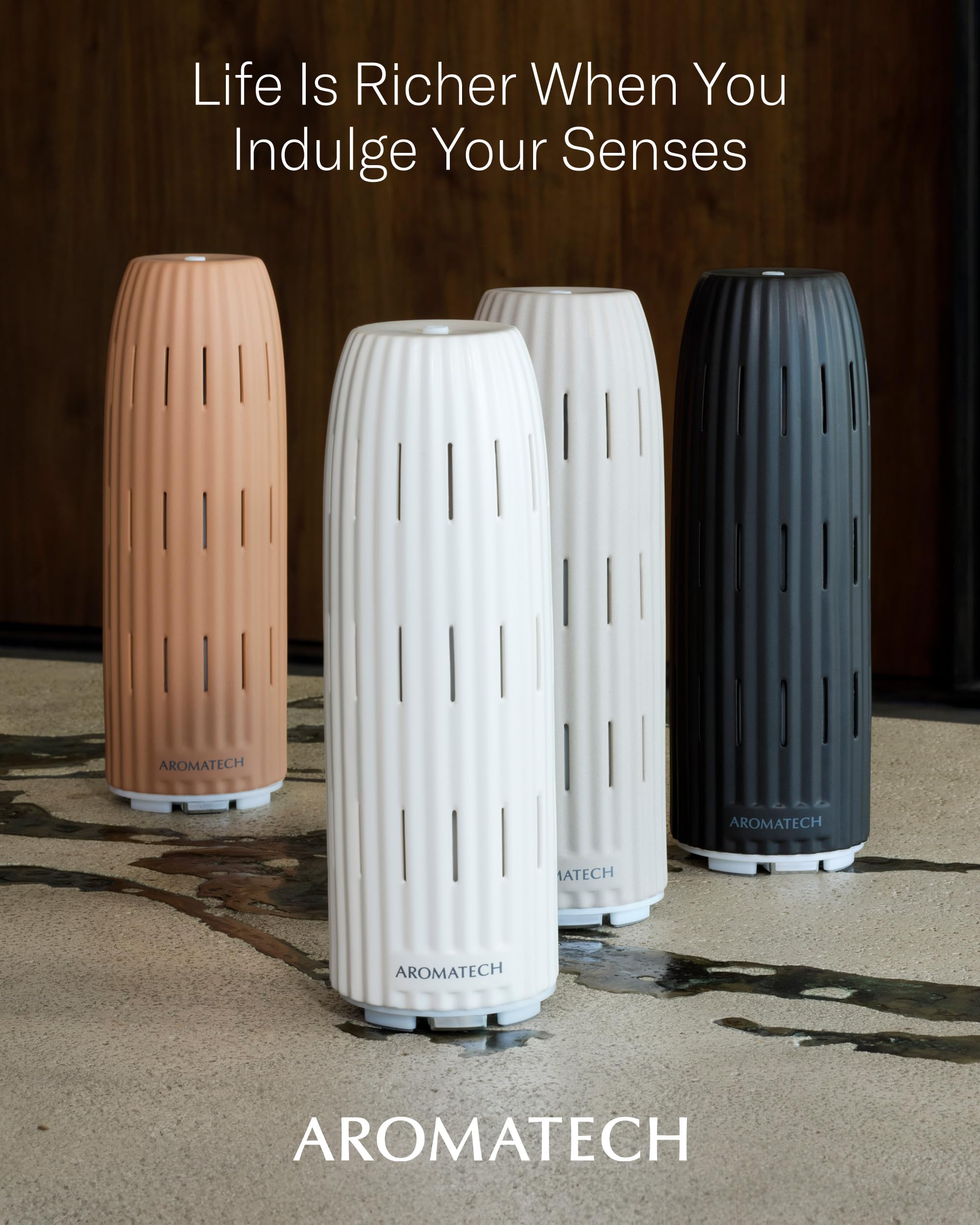 Control panel and ambient lighting on AromaTech Ambience Diffuser White Stone