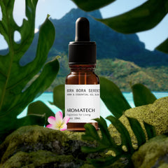 USA-made, vegan, and cruelty-free certification icons for Bora Bora Serenity