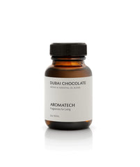Ambient living room scene with aroma diffuser scenting Dubai Chocolate