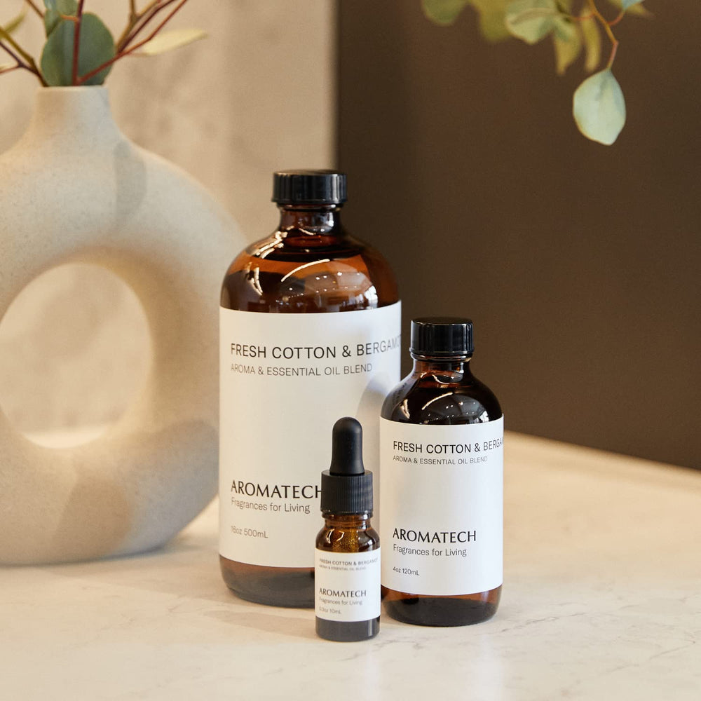 Ultrasonic diffuser in use with Fresh Cotton & Bergamot oil