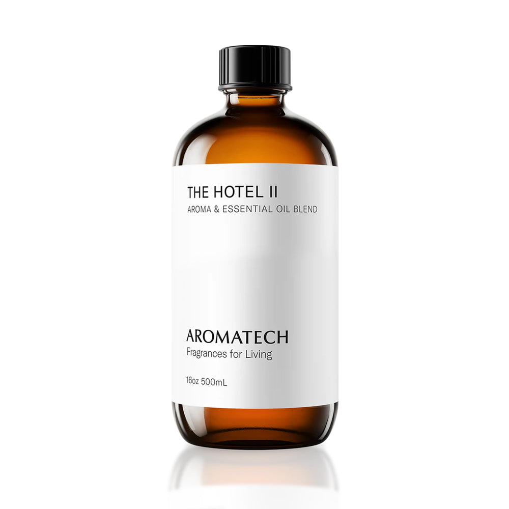 AromaTech Hotel II fragrance oil diffuser bottle creates elegant, inviting room ambiance.