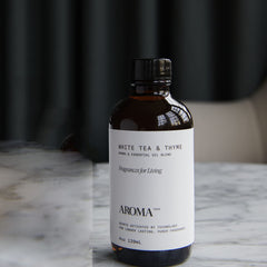Assorted AromaTech diffuser oil bottles on display