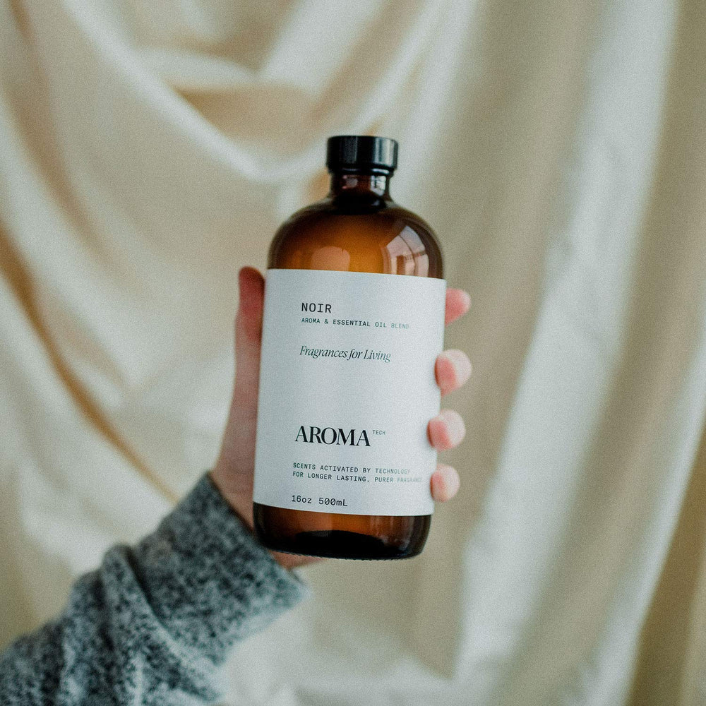 Noir aroma oil in a modern living room with diffuser