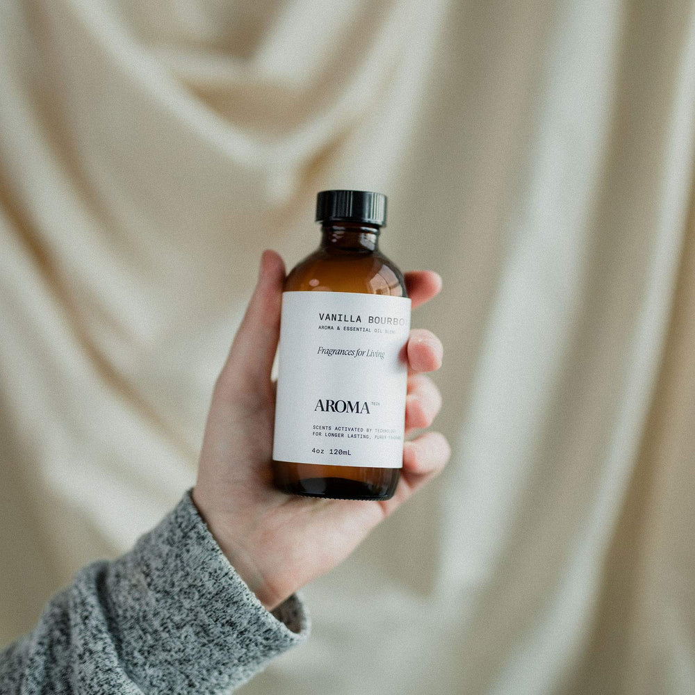 IFRA certified vegan cruelty-free label on AromaTech Vanilla Bourbon bottle