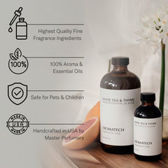 Ultrasonic diffuser releasing aroma with AromaTech blend