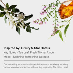 Close-up of AromaTech White Tea & Thyme bottle