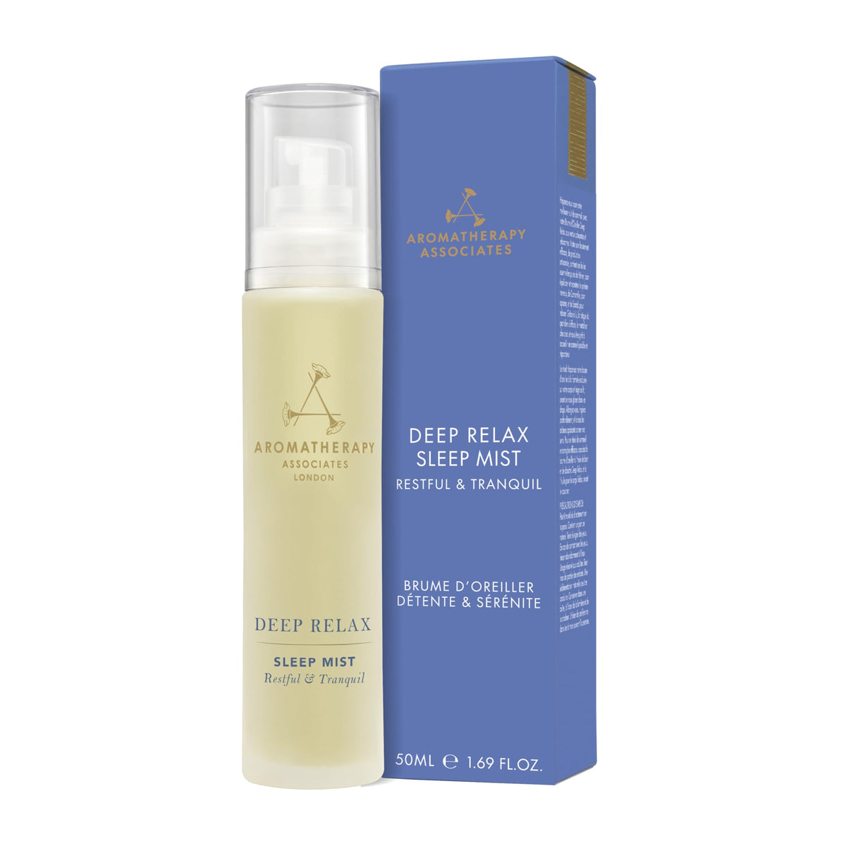 Aromatherapy Associates Deep Relax Sleep Mist bottle for calming bedtime spritz