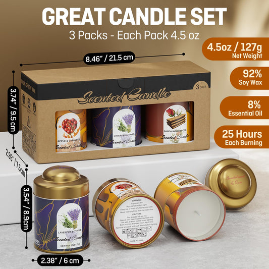 Lavender & Thyme 4.5oz aromatherapy candle from the 3-pack set