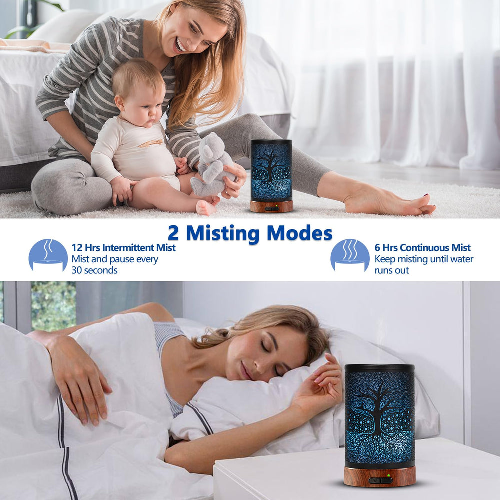 Life Tree Diffuser displaying 7-color LED night light
