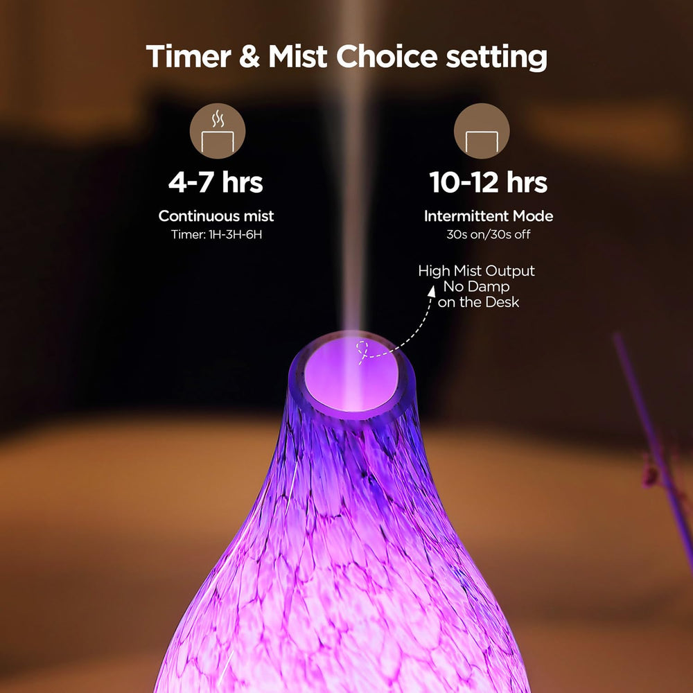 Intermittent mist mode and separate light control on diffuser