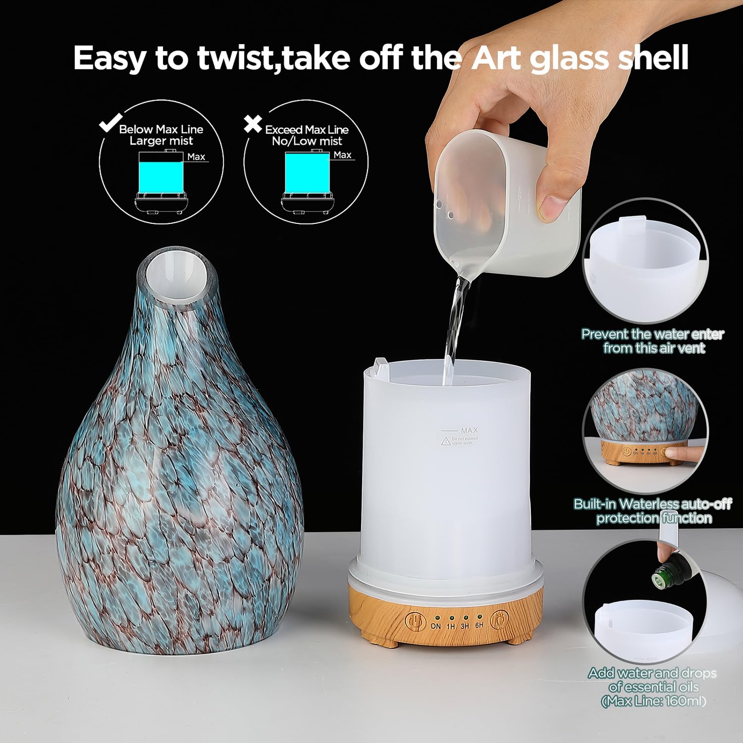 Whisper-quiet ultrasonic operation of diffuser