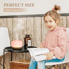 Ultrasonic aroma diffuser emitting mist with 8-color LED