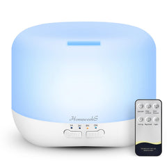 Aromatherapy essential oil diffuser 300ml white on a nightstand