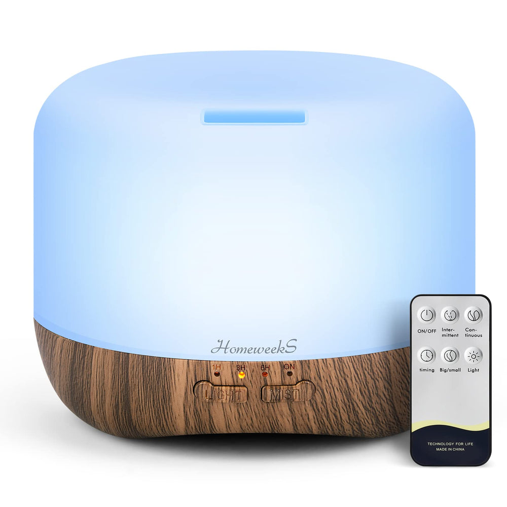 Aromatherapy diffuser 500ml brown with 8-color ambient LED lights