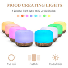 Remote control for diffuser with 8-color LED lighting