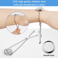 Adjustable stainless steel link bracelet in silver