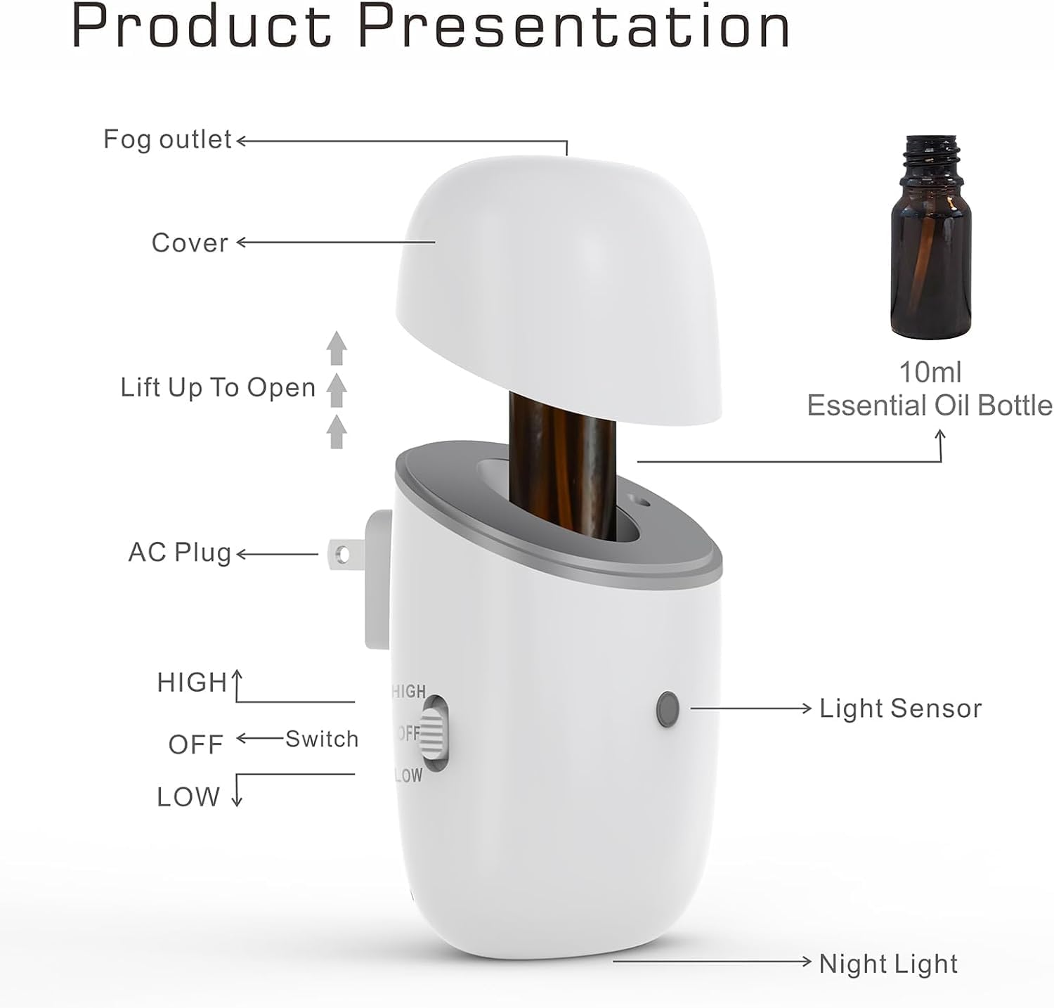 Aromatherapy diffuser placed in home office