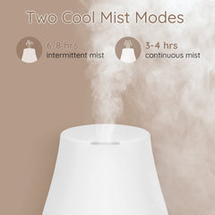 Diffuser illuminated with vibrant color options during operation