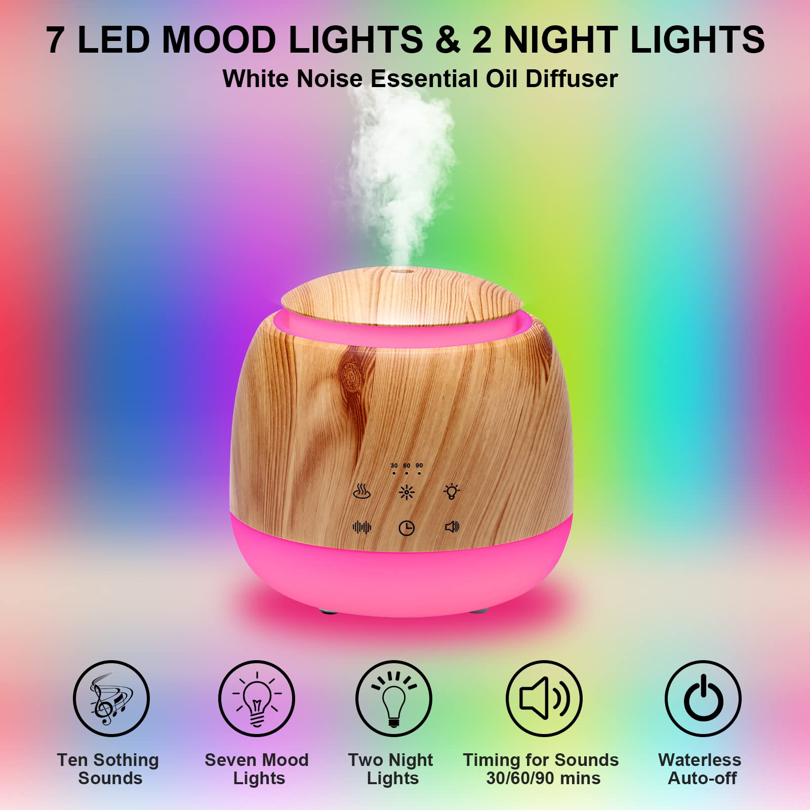 Night light and ambient glow on light brown diffuser