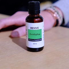 Aromatherapy session using eucalyptus essential oil
