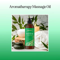 Full-body aromatherapy massage oil in use