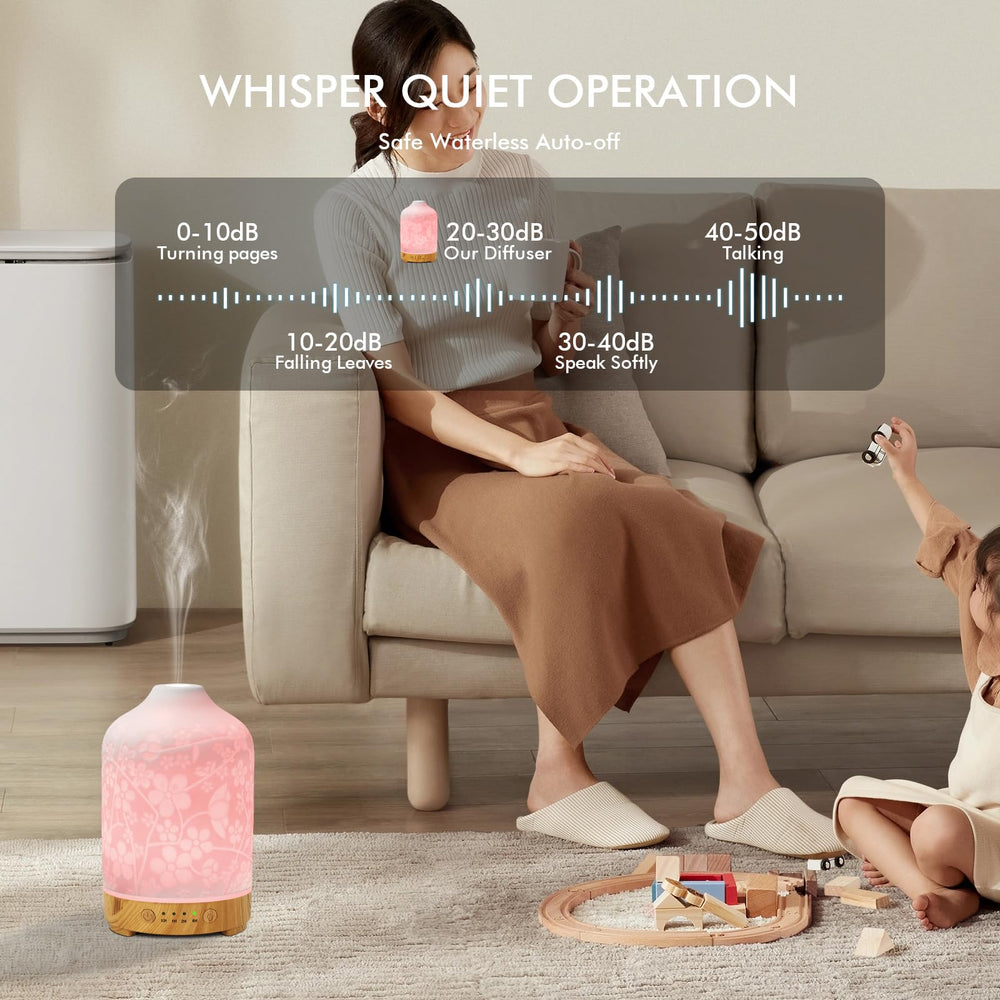 Whisper-quiet ultrasonic aroma diffuser in home office