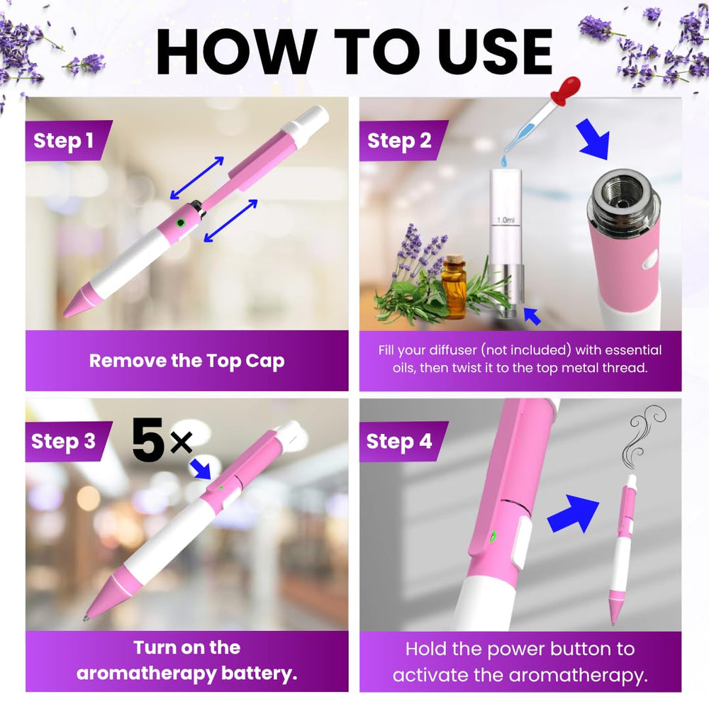 USB charging port and power indicator on pink diffuser pen