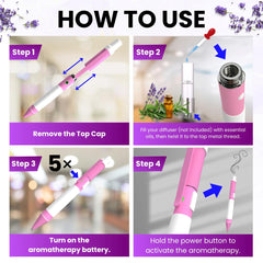 USB charging port and power indicator on pink diffuser pen
