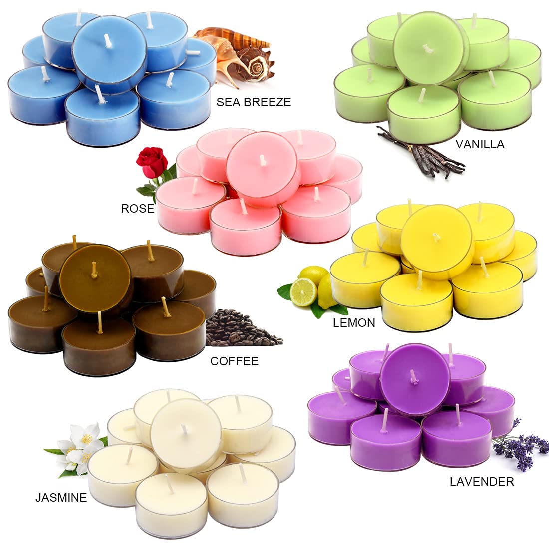 Aromatherapy tealight gift set with 24 candles