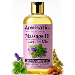 AROMATICO Lavender Mint Massage Oil bottle – 10 oz
