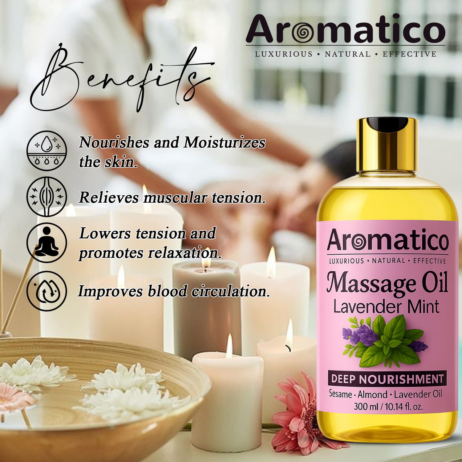 Relaxing massage scene highlighting muscle relief