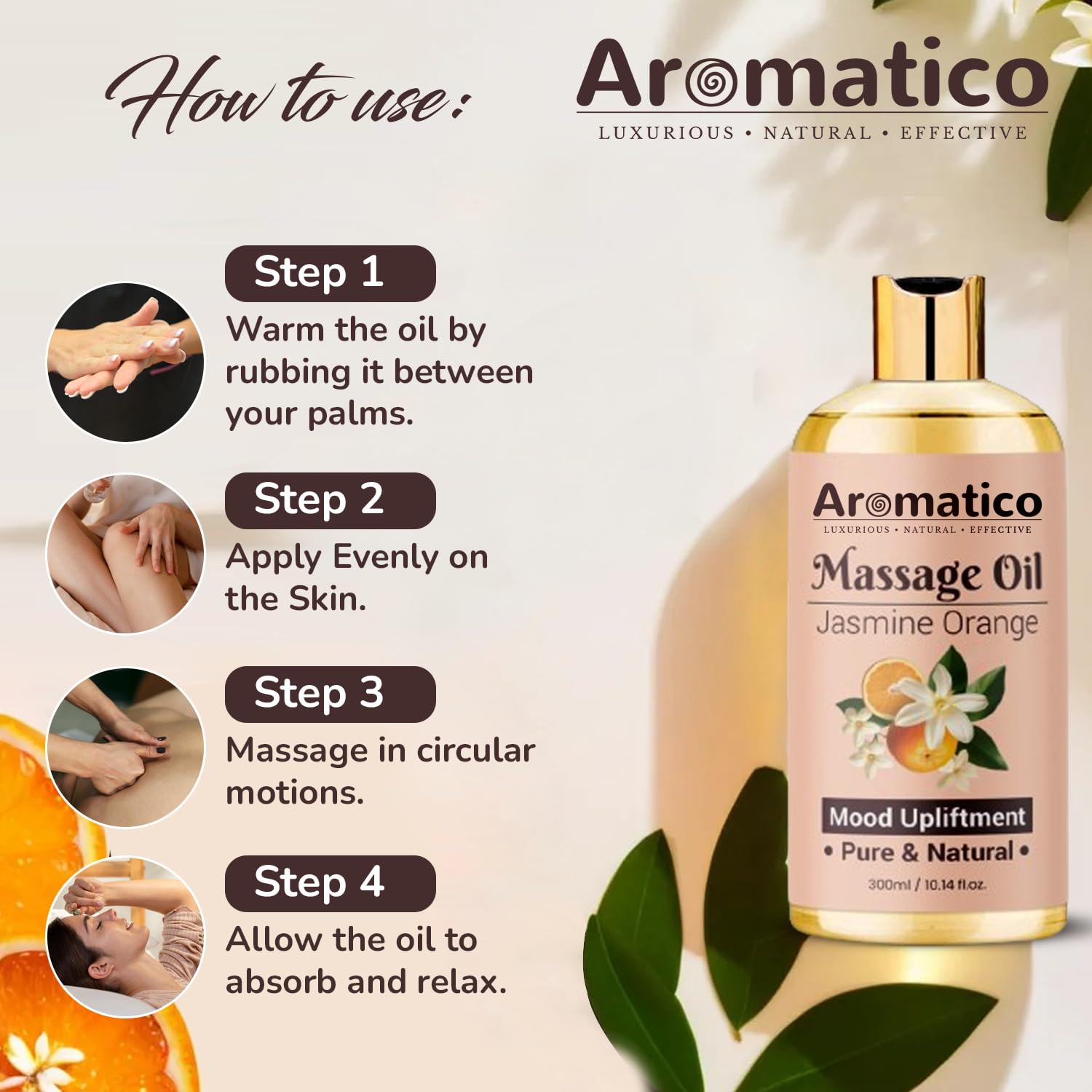 Silky glide of massage oil on skin
