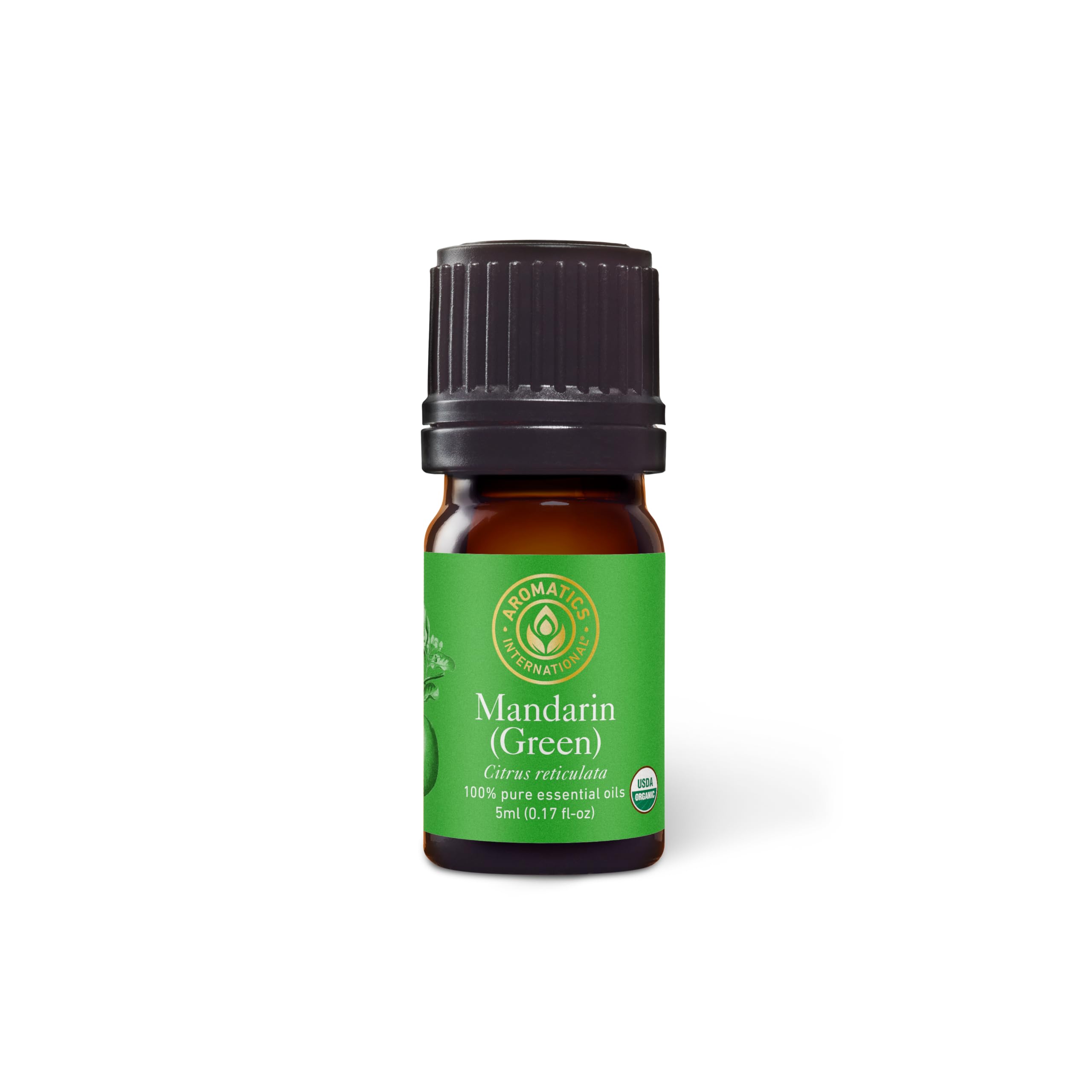 Aromatics International Mandarin Geen essential oil bottle for pure diffusion and mood-boosting aroma.