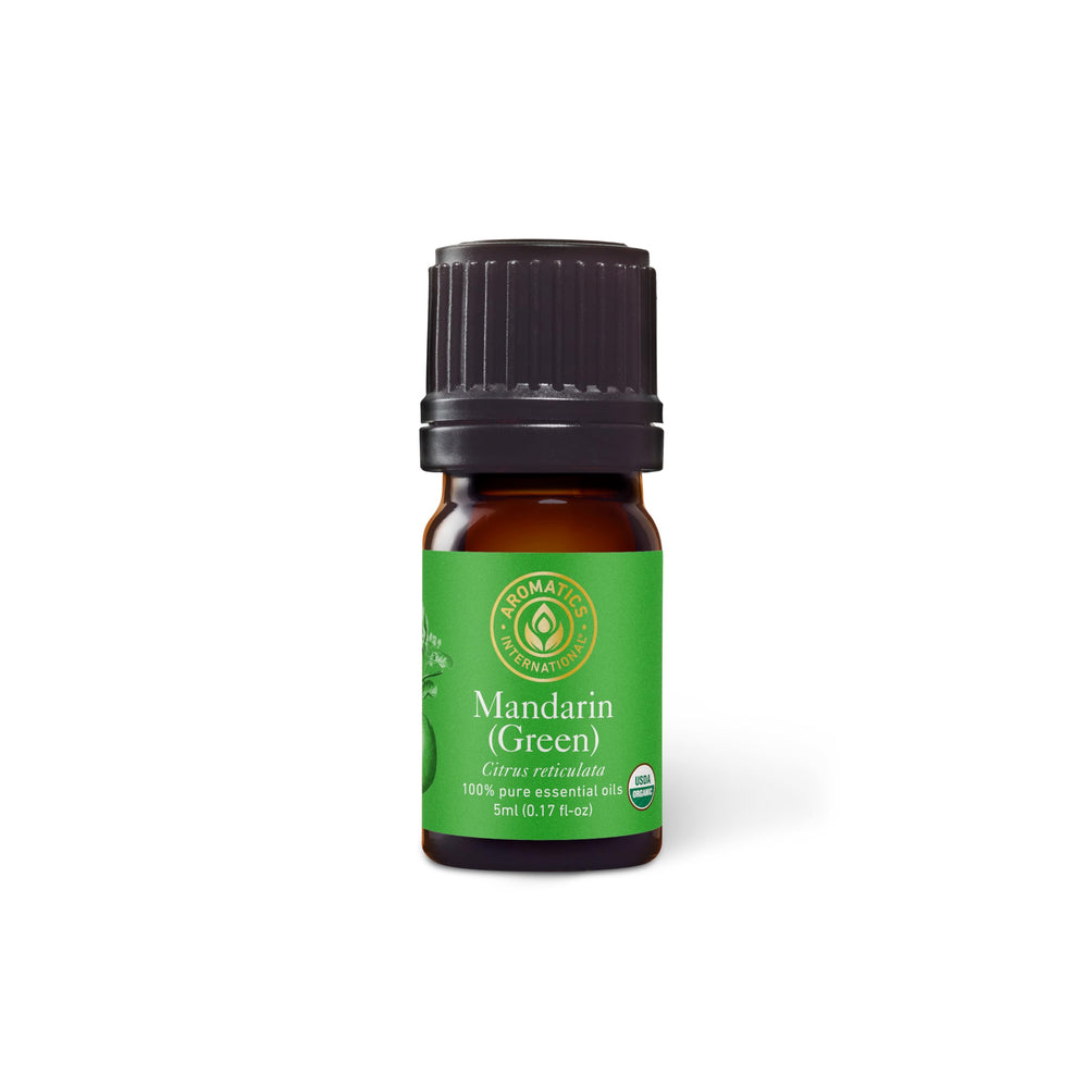 Aromatics International Mandarin Geen essential oil bottle for pure diffusion and mood-boosting aroma.