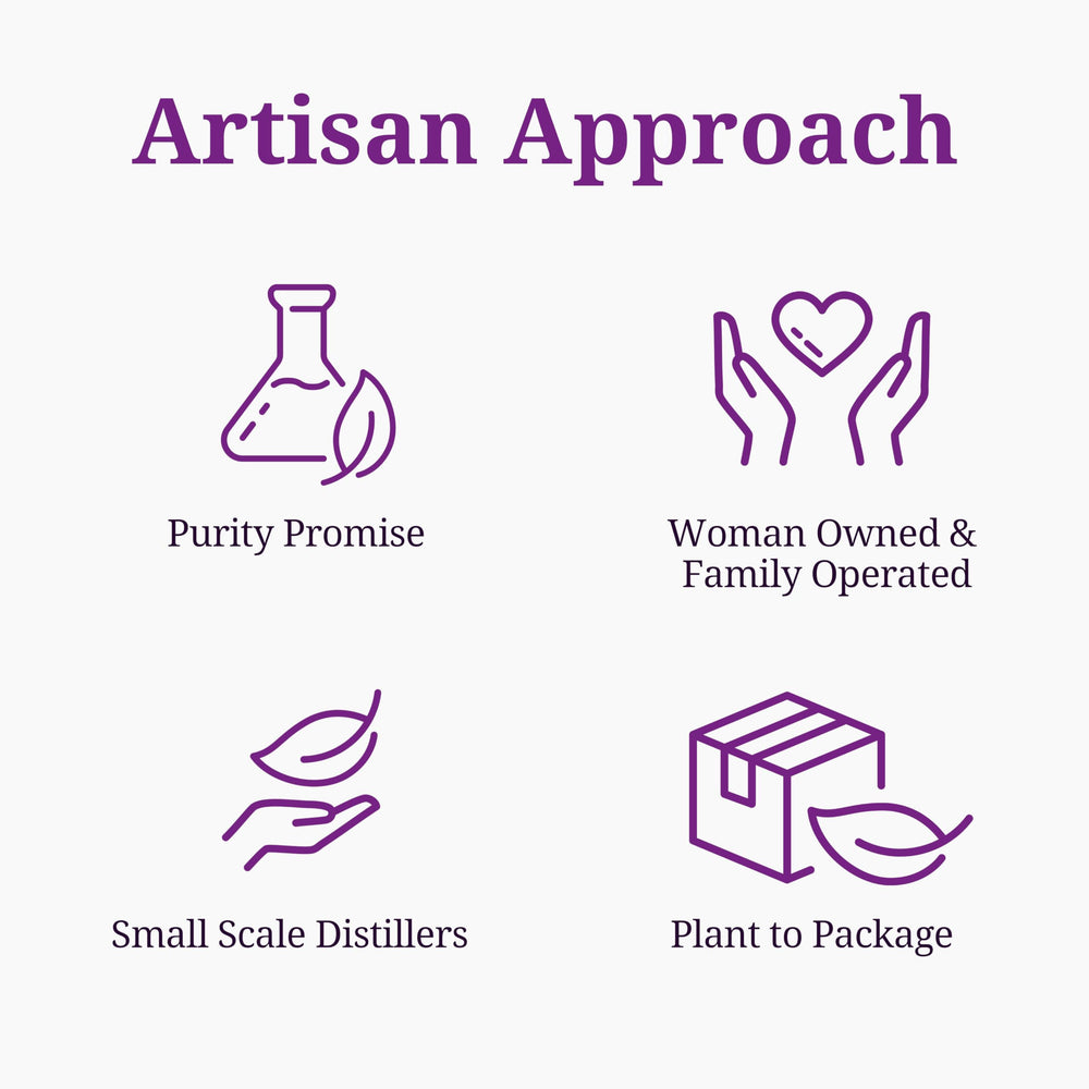 Aromatics International Marjoram Sweet Essential Oil packaging highlights organic purity.